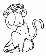 Coloring Chimpanzee Pages Monkey Color Monkeys Cartoon Animal Animals Printable Print Printables Sheets Kids Popular sketch template
