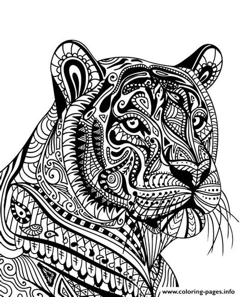 print mandala tiger adult animal coloring pages animal coloring pages