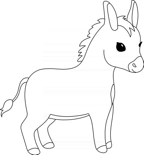 preschool printable coloring page donkey