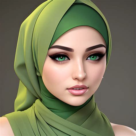 Sexy Hijab Babe With Strands Of Hair Coming Out Of Hijab Model F