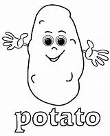Coloring Potato Print English Kids Vocabulary sketch template