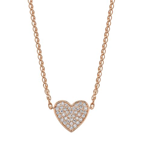 rose gold diamond floating heart necklace