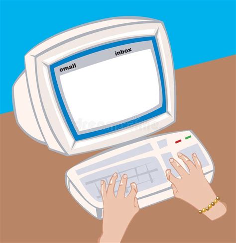 fashioned computer screen  keyboard stock vector illustration