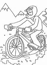 Mountain Coloring Pages Bike Getcolorings People sketch template