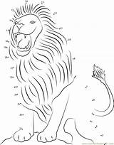 Lion Dot Dots Connect Aslan Worksheet Kids Printable Animals Online Pdf Report Print Color sketch template
