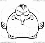 Mad Chick Rooster Chubby Clipart Cartoon Pudgy Bird Outlined Coloring Vector Cory Thoman Royalty Clipartof sketch template