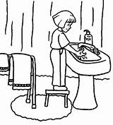 Coloring Hygiene Washing Hand Pages Hands Drawing Sleep Before Personal Coloringsun Wash Getdrawings Kids Healthy Good Disimpan Dari sketch template