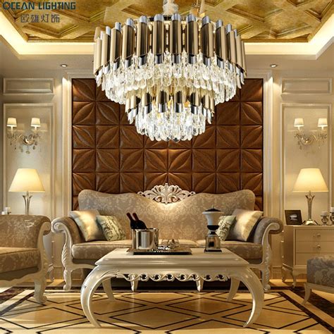 luxury design led pendant modern crystal chandelier lightings