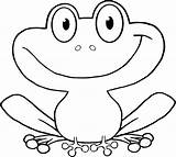 Frog Cartoon Cute Kids Printable Coloring Clipart Character Point Jpeg sketch template