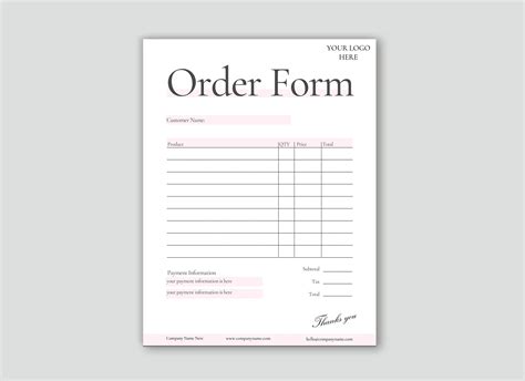 order form template business order form wholesale order etsy
