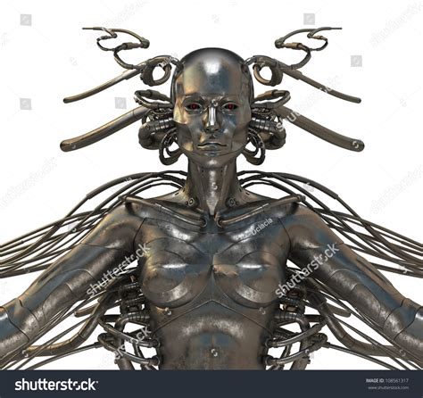future wired man cyborg cool wired human cyborg  torso stock photo