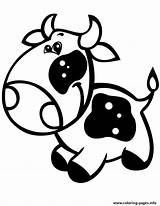 Cow Coloring Pages Cute Baby Easy Cartoon Printable Animal Print Drawing Super Kids Clipart Animals Cliparts Cows Colouring Color Simple sketch template