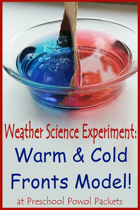 weather science experiment warm cold front model preschool powol