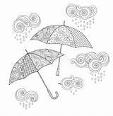 Umbrella Doodle Zentangle sketch template