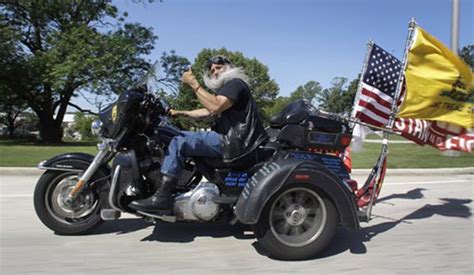 freedom files harley davidson denies riders warranty claim   flags mounted