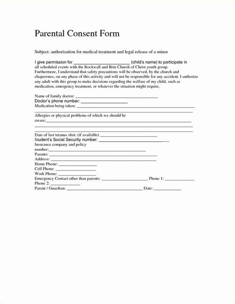 medical consent form  caregiver elegant  medical authorization