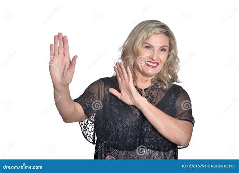 Gorgeous Mature Woman Posing On White Background Stock Image Image Of