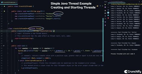 simple java thread  creating  starting threads crunchify