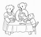 Bears Goldilocks Three Coloring Pages Printable Color Print Getcolorings Getdrawings Colorings sketch template