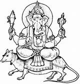 Coloring Ganesh Ganesha Mythology Hindu Goddesses sketch template