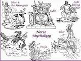 Norse Coloring Mythology Gods Goddesses Pages Symbols Viking Vikings Colouring Mythologie Germanische God Religion Armor Kids Pagan Wikinger Loki Goddess sketch template