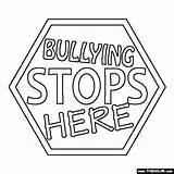 Bullying Sign Bully Stops School Thecolor Prevention Daye Awareness Coloringhome sketch template