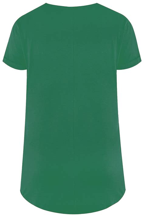 shirt met lange achterkant en imitatiezak detail  groen  clothing