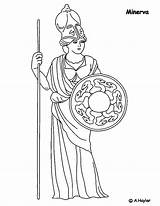 Minerva Athena Romeinen Kleurplaat Grieken Goden Griekse Godin Wijsheid Romeinse Romein Geschiedenis Kleuren Flevoland sketch template