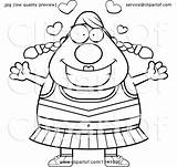 Chubby Cheerleader Arms Open Clipart Cartoon Cory Thoman Outlined Coloring Vector 2021 sketch template