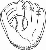 Coloring Baseball Pages Bat Glove Line Printable Mitt Print Clip Choose Board Kids Colouring sketch template
