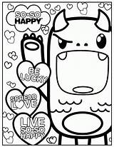 Kawaii Coloring Pages Cute Printable Food Colouring Color Print So Happy Animals Disney Book Easy Unicorn Kids Animal Getcolorings Adults sketch template