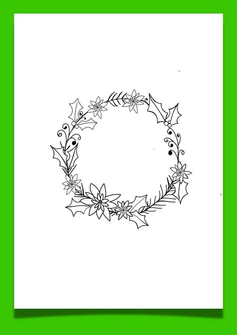 christmas wreath template   printables    feeling festive