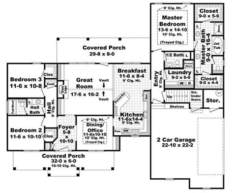 bedrm  sq ft ranch house plan