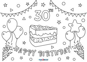 birthday themed coloring pages