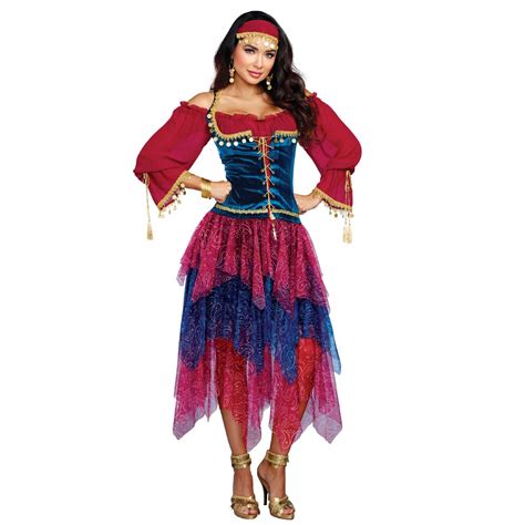 dreamgirl gypsy fortune teller peasant style dress women s