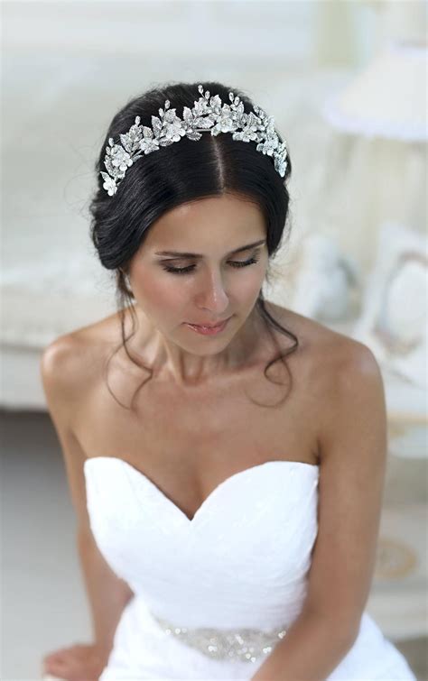bridal tiara wedding tiara bridal hairpiece rhinestone tiara etsy