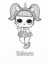 Lol Coloring Pages Doll Unicorn Cute Via sketch template