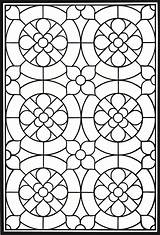 Stained Glass Coloring Pages Pattern Adult Adults Geometric Printable Patterns Mandala Book Mandalas Sheets Para Colorear Bestcoloringpagesforkids Kids Mosaicos Doverpublications sketch template