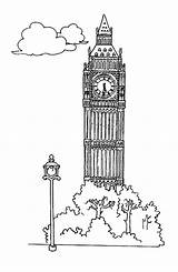 Ben Big Tower Clock Coloring Template Pages sketch template
