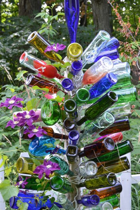 super creative diy glass bottle projects  beautify  yard