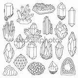 Crystal Gem Drawing Line Sketch Coloring Illustration Tattoo Crystals Stock Drawn Hand Mineral Drawings Pages Cave Paintingvalley Gems Minerals Simple sketch template