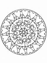 Mandala Hearts Hartjes Colouring Coloringpage Ca Pages Colour Check Category sketch template
