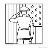 Coloring Flag Coloring4free Veterans Pages Soldier Saluting Related Posts sketch template