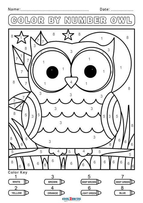 colour  numbers coloring pages