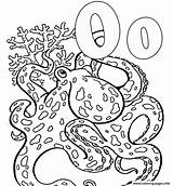 Coloring Pages Alphabet Animal Octopus Printable Library Clipart Books Comments sketch template