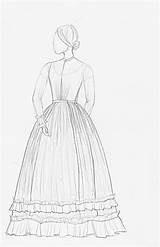 Dress Victorian Simple Drawing Summer Sketch Getdrawings Fashion Women sketch template
