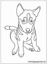 German Shepherd Puppy Coloring Pages Online Printable Color Getdrawings Line Drawing sketch template