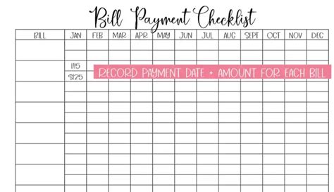 monthly bill pay checklist pdfs    bill