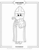 Isidore Saint Coloring Seville Sheet St Kids sketch template