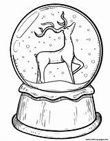 Globe Reindeer Rena Globes Winter Gingerbread Snowglobe Printcolorfun Natalinos Atividades Renas Educar sketch template